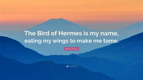 the bird of hermes is my name|i am the bird of hermes eating my own wings.